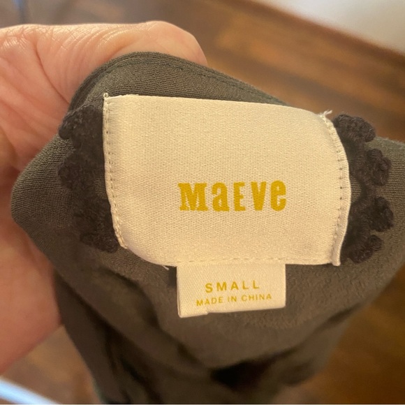 Maeve Anthropologie • Army Green Faux Wrap Dress • Size S - Picture 7 of 9